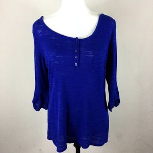 Look Amazing Blue Semi Sheer Knit Top